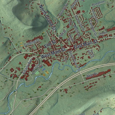 Close-up 1 of the Cobleskill, New York map artwork