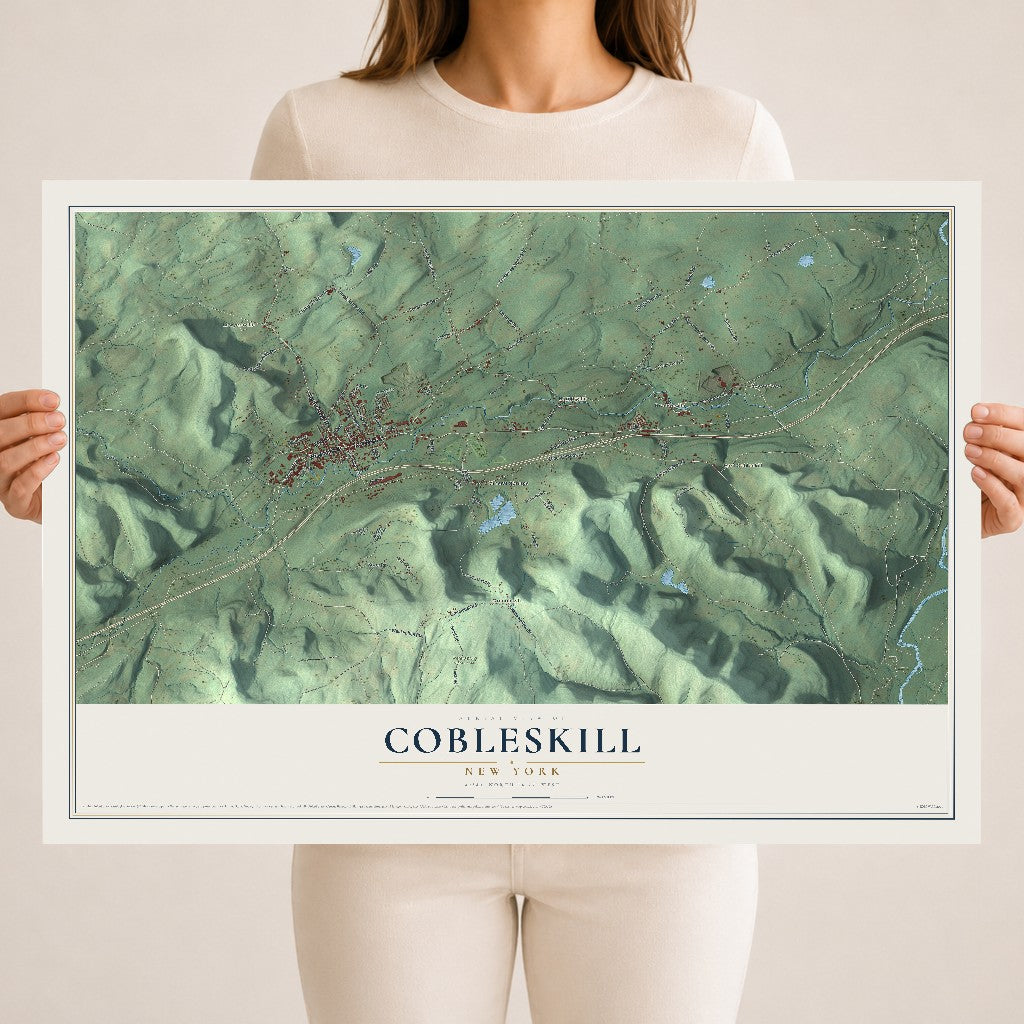 Cobleskill, New York map print, 18" x 24" Archival Matte Print mockup