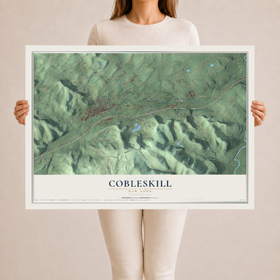 Cobleskill, New York map print, 24" x 36" Archival Matte Print mockup