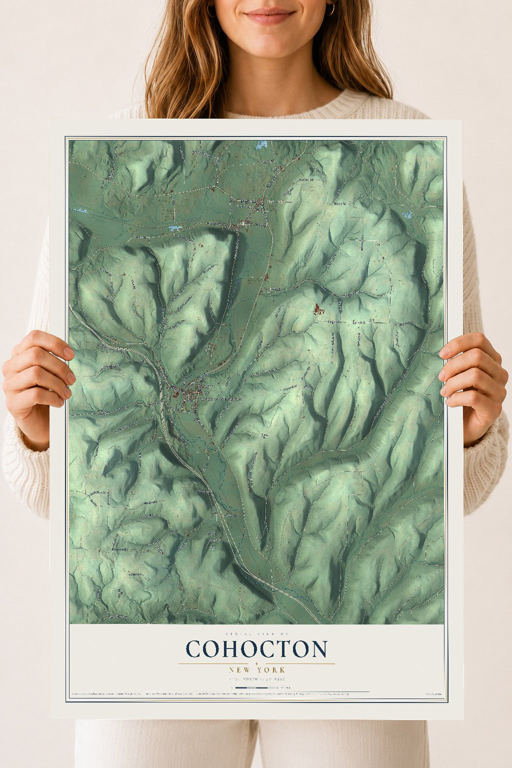 Cohocton, New York map print, 18" x 24" Archival Matte Print mockup