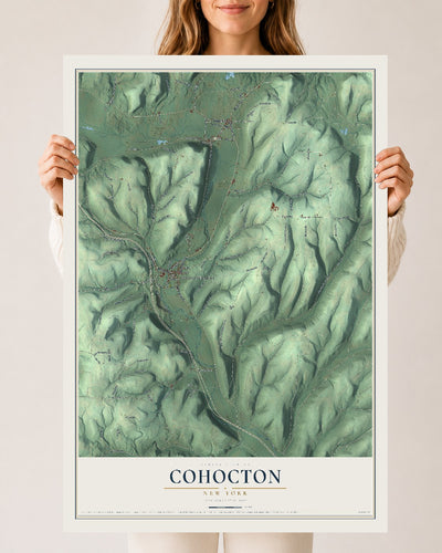 Cohocton, New York map print, 24" x 36" Archival Matte Print mockup