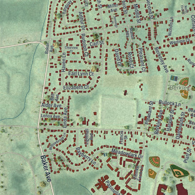 Close-up 2 of the Cohoes, New York map artwork
