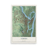 Cohoes, New York map print, 12" x 18" Archival Matte Print mockup