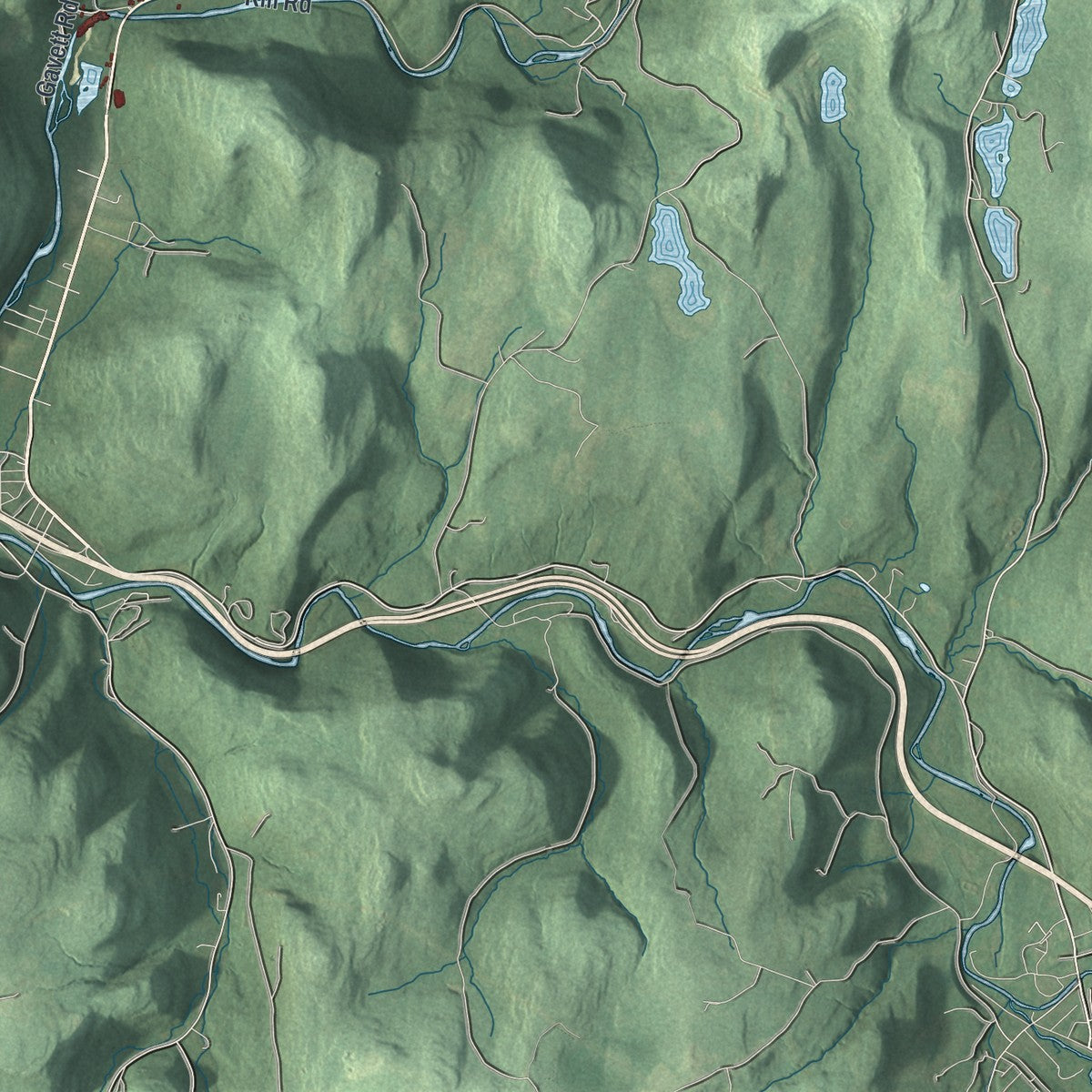 Close-up 2 of the Colchester, New York map artwork
