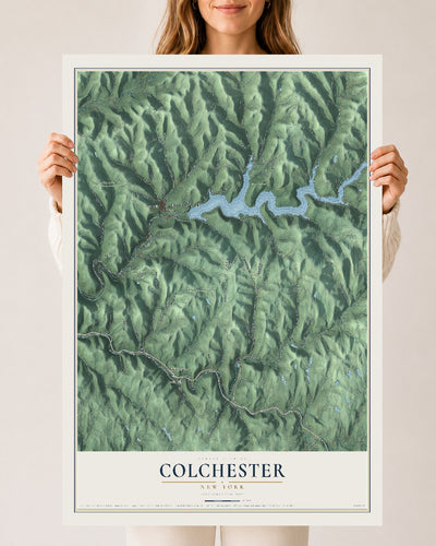 Colchester, New York map print, 24" x 36" Archival Matte Print mockup
