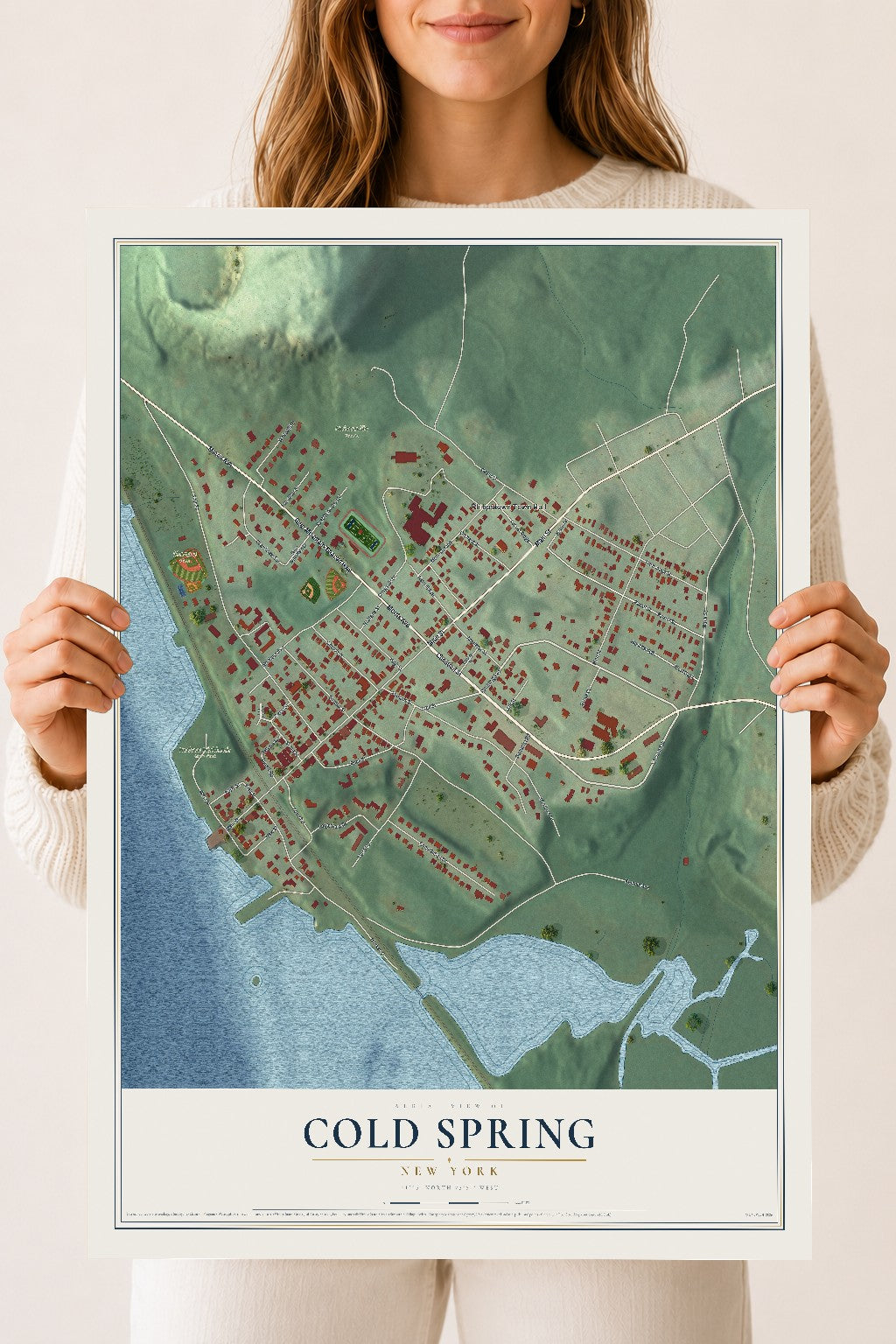 Cold Spring, New York map print, 18" x 24" Archival Matte Print mockup