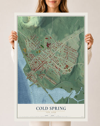 Cold Spring, New York map print, 24" x 36" Archival Matte Print mockup