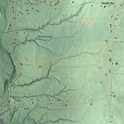 Close-up 2 of the Colden, New York map artwork