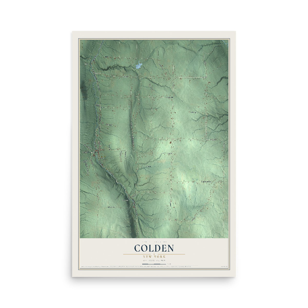 Colden, New York map print, 12" x 18" Archival Matte Print mockup