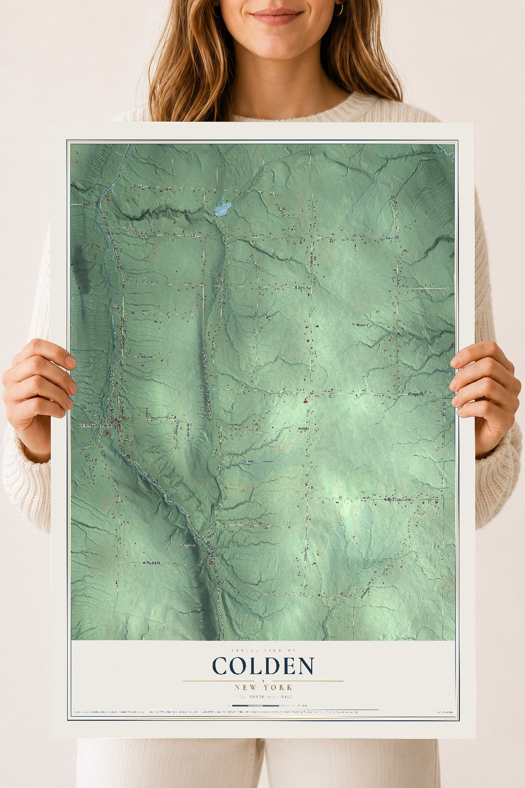 Colden, New York map print, 18" x 24" Archival Matte Print mockup