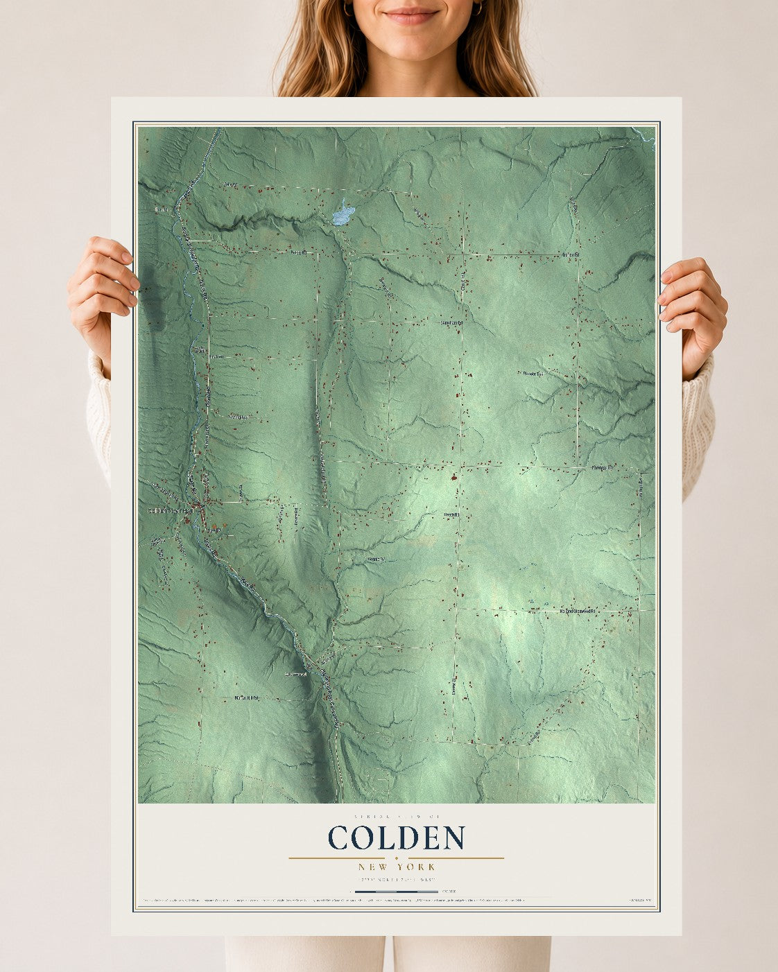 Colden, New York map print, 24" x 36" Archival Matte Print mockup