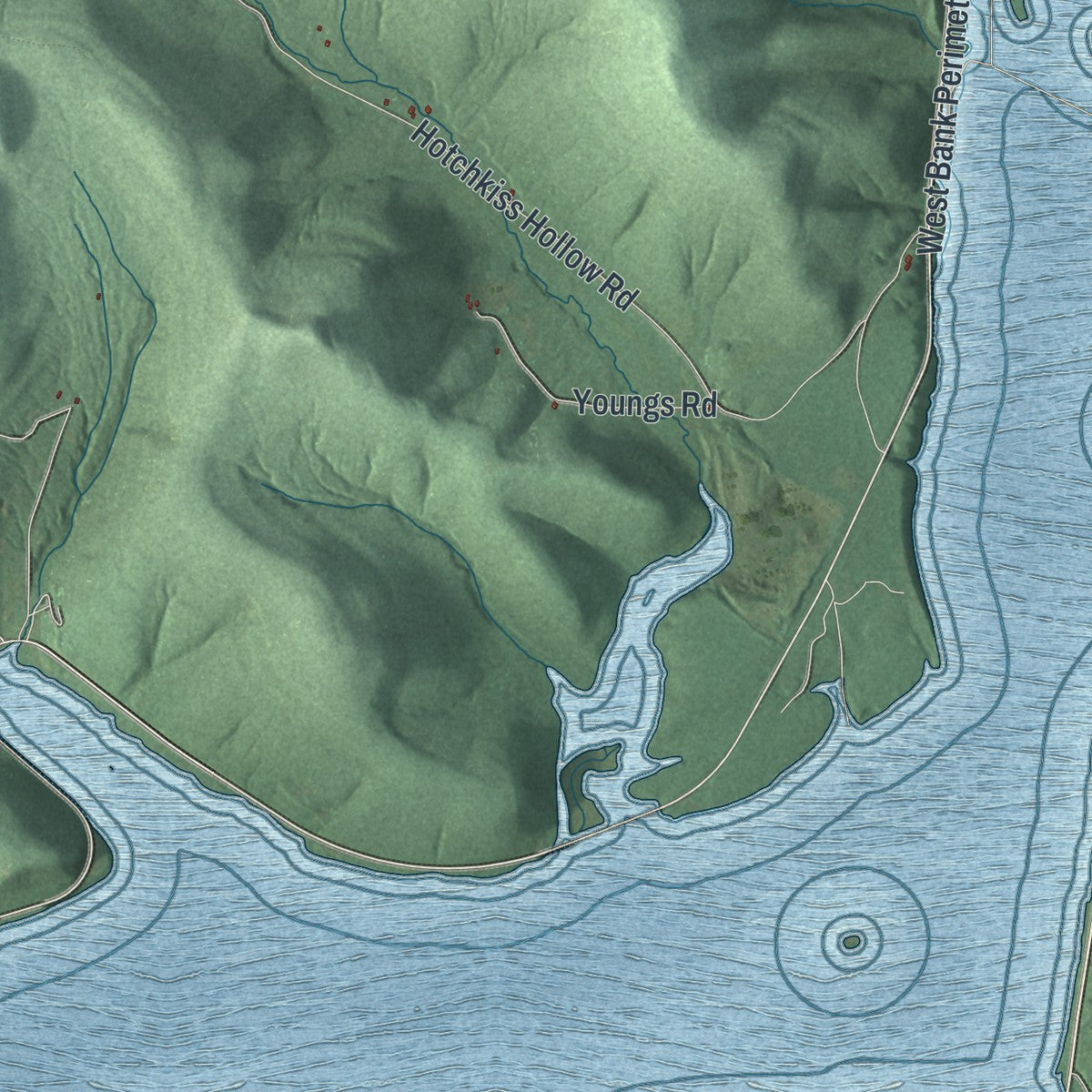 Close-up 2 of the Coldspring, New York map artwork