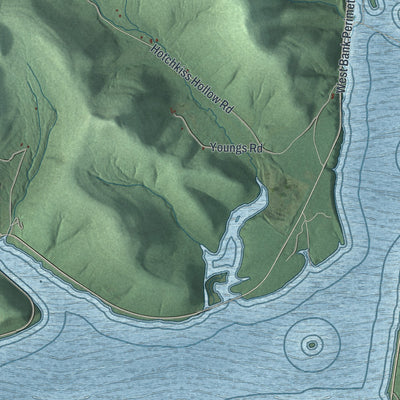 Close-up 2 of the Coldspring, New York map artwork