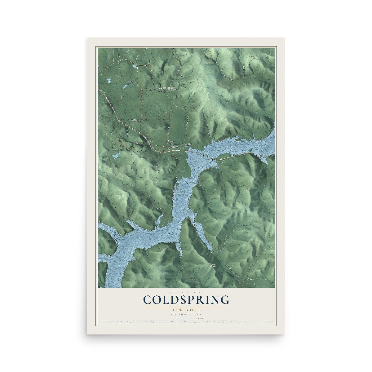Coldspring, New York map print, 12" x 18" Archival Matte Print mockup