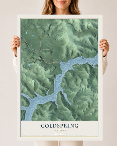 Coldspring, New York map print, 24" x 36" Archival Matte Print mockup