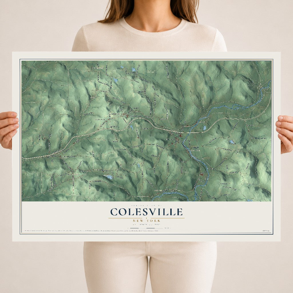 Colesville, New York map print, 18" x 24" Archival Matte Print mockup