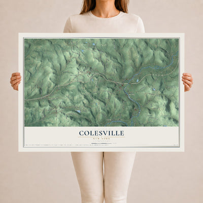 Colesville, New York map print, 24" x 36" Archival Matte Print mockup