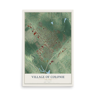 Colonie, New York map print, 12" x 18" Archival Matte Print mockup