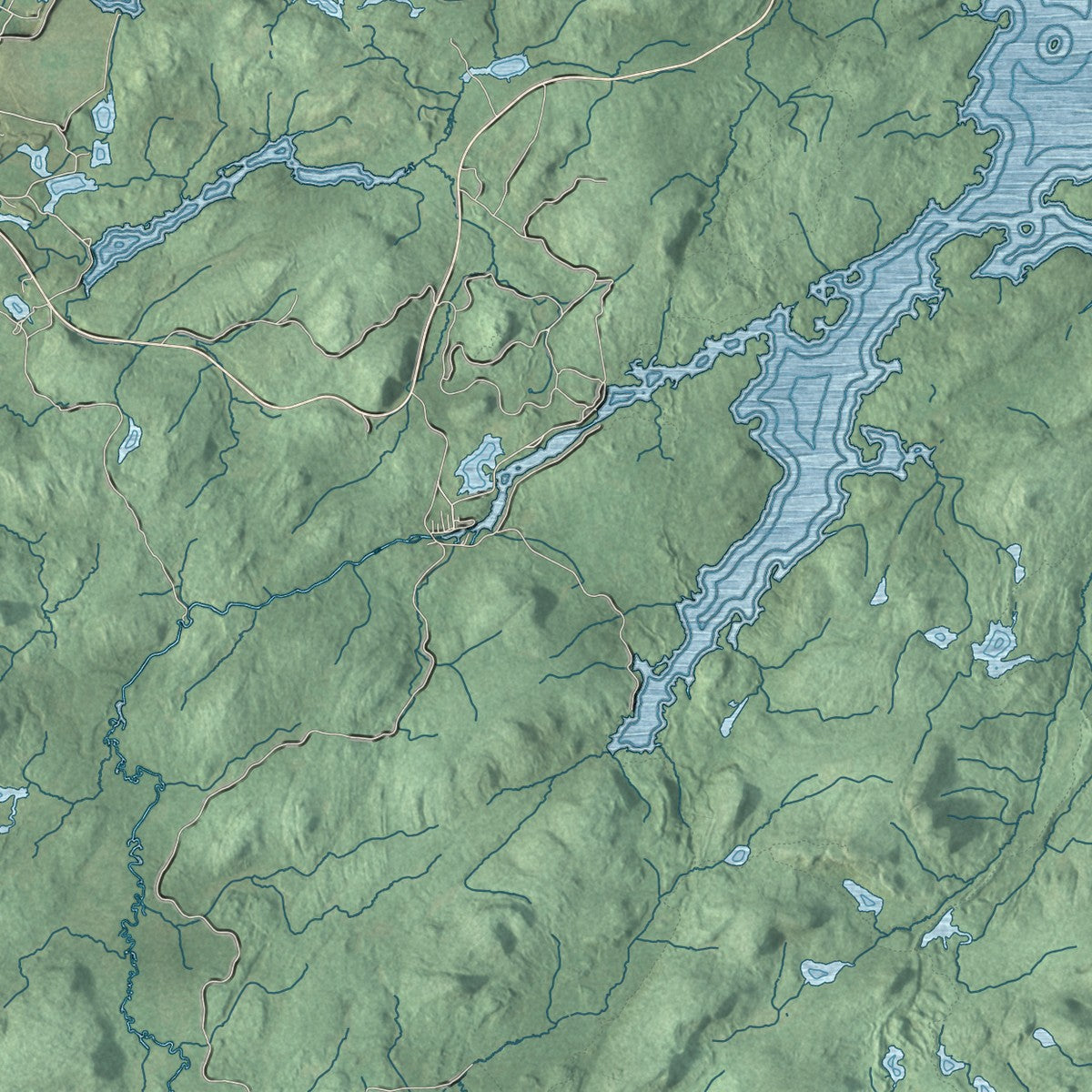 Close-up 2 of the Colton, New York map artwork