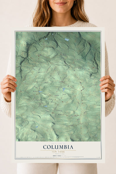 Columbia, New York map print, 18" x 24" Archival Matte Print mockup