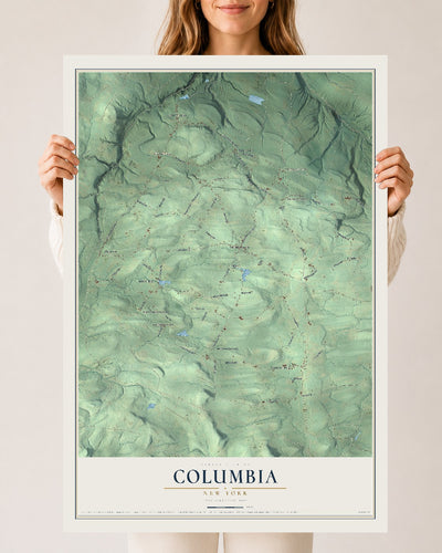 Columbia, New York map print, 24" x 36" Archival Matte Print mockup