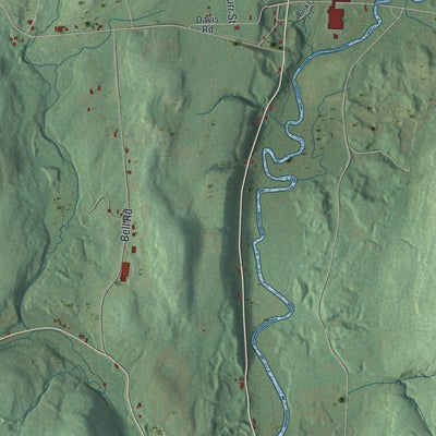 Close-up 1 of the Columbus, New York map artwork