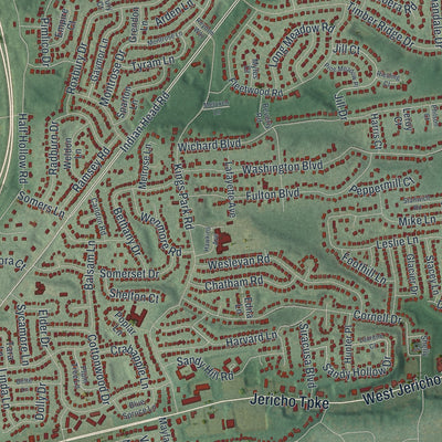 Close-up 2 of the Commack, New York map artwork