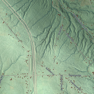 Close-up 2 of the Concord, New York map artwork