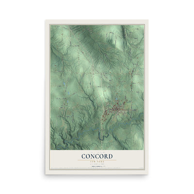 Concord, New York map print, 12" x 18" Archival Matte Print mockup