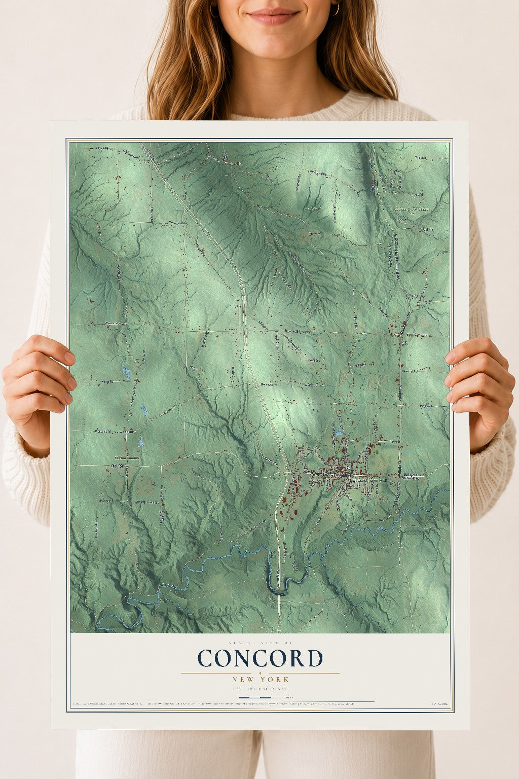 Concord, New York map print, 18" x 24" Archival Matte Print mockup