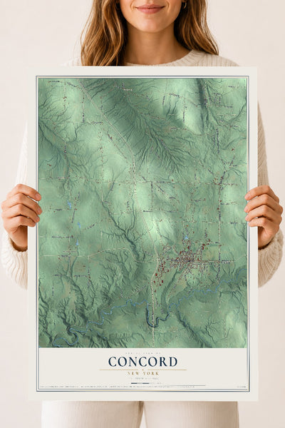 Concord, New York map print, 18" x 24" Archival Matte Print mockup