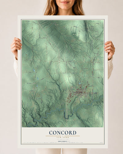 Concord, New York map print, 24" x 36" Archival Matte Print mockup