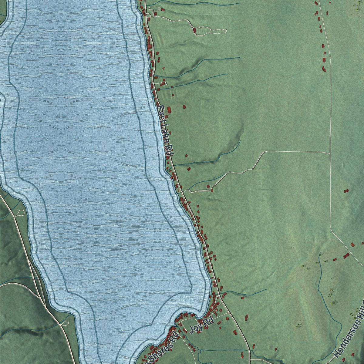 Close-up 1 of the Conesus, New York map artwork