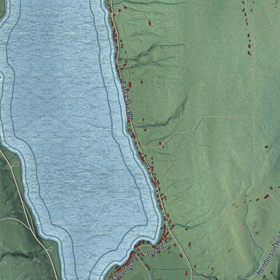 Close-up 1 of the Conesus, New York map artwork