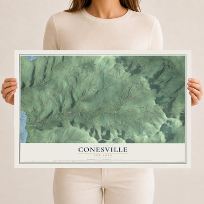 Conesville, New York map print, 12" x 18" Archival Matte Print mockup