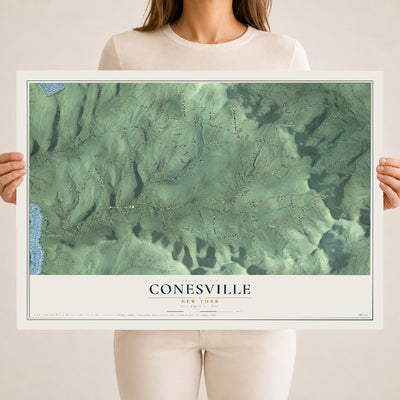 Conesville, New York map print, 18" x 24" Archival Matte Print mockup