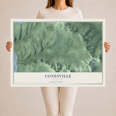 Conesville, New York map print, 24" x 36" Archival Matte Print mockup
