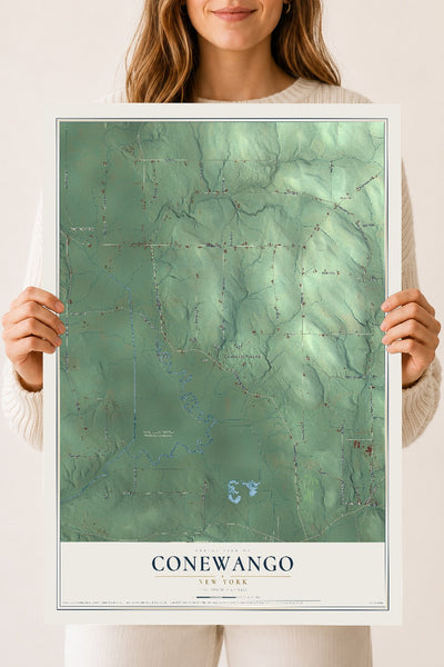 Conewango, New York map print, 18" x 24" Archival Matte Print mockup