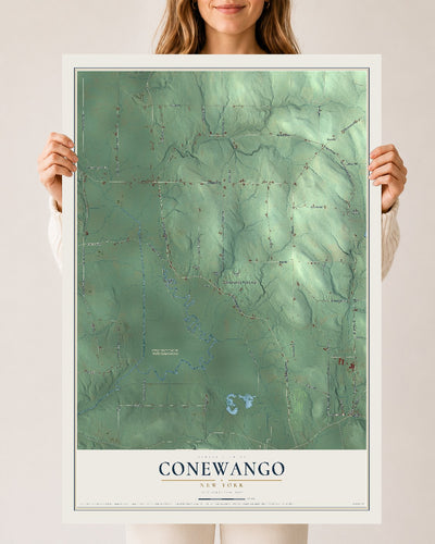 Conewango, New York map print, 24" x 36" Archival Matte Print mockup