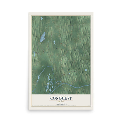 Conquest, New York map print, 12" x 18" Archival Matte Print mockup