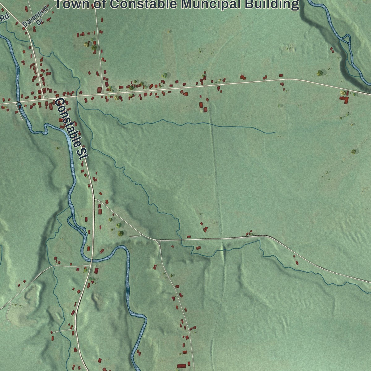 Close-up 1 of the Constable, New York map artwork