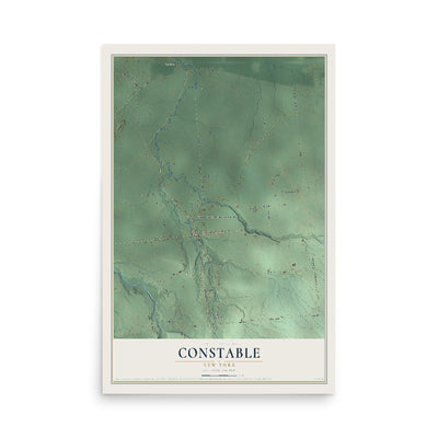 Constable, New York map print, 12" x 18" Archival Matte Print mockup