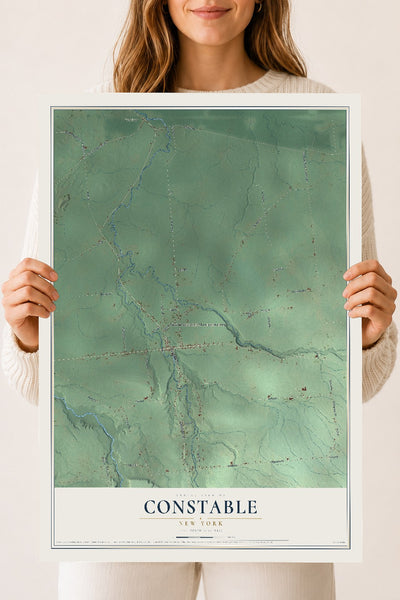 Constable, New York map print, 18" x 24" Archival Matte Print mockup