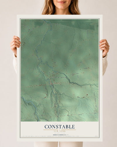Constable, New York map print, 24" x 36" Archival Matte Print mockup
