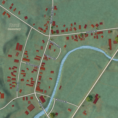 Close-up of the map of Constableville, New York print showing street and building detail
