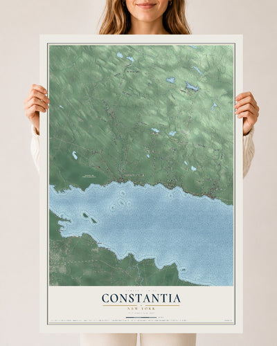 Constantia, New York map print, 24" x 36" Archival Matte Print mockup