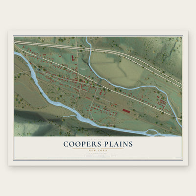 Coopers Plains, New York map print, the full design