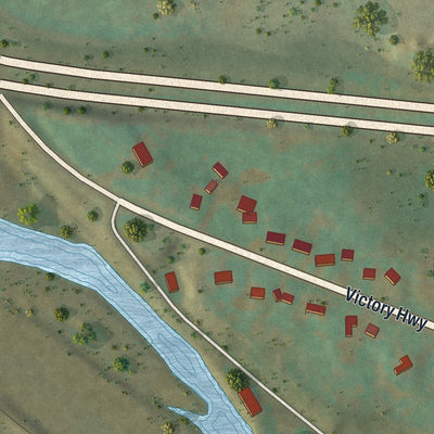 Close-up of the map of Coopers Plains, New York print showing street and building detail