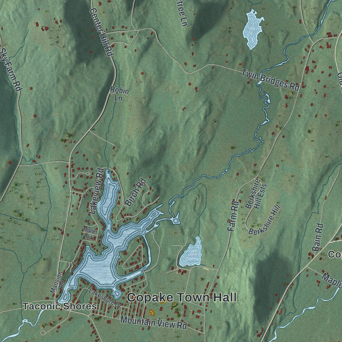 Close-up 2 of the Copake, New York map artwork