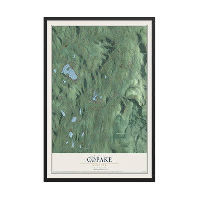 Copake, New York map print, 12" x 18" W/ Black Ayous Wood Frame mockup